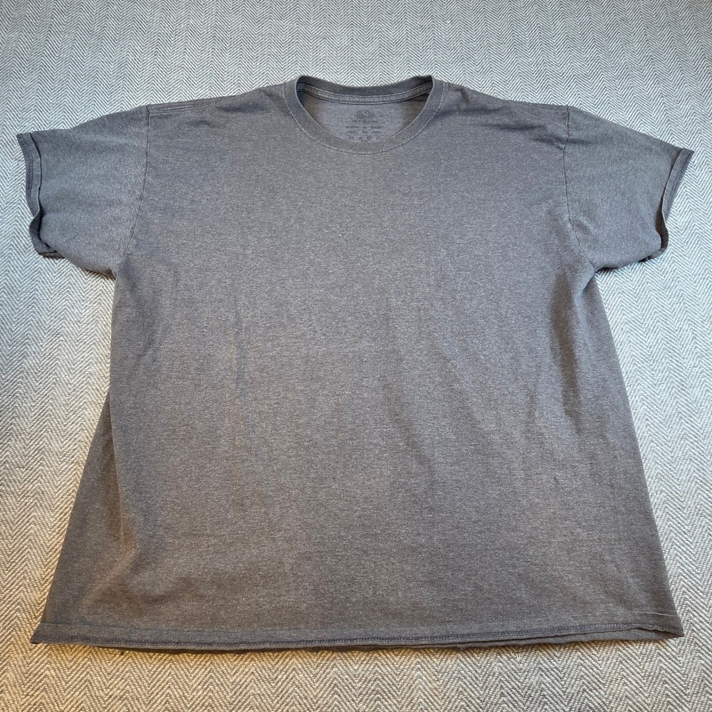 Fruit of the Loom Mens XL Gray Heather Short Sleeve Crew Neck T-Shirt Basic Tee